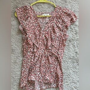 Max Studio Pink and White Floral top
